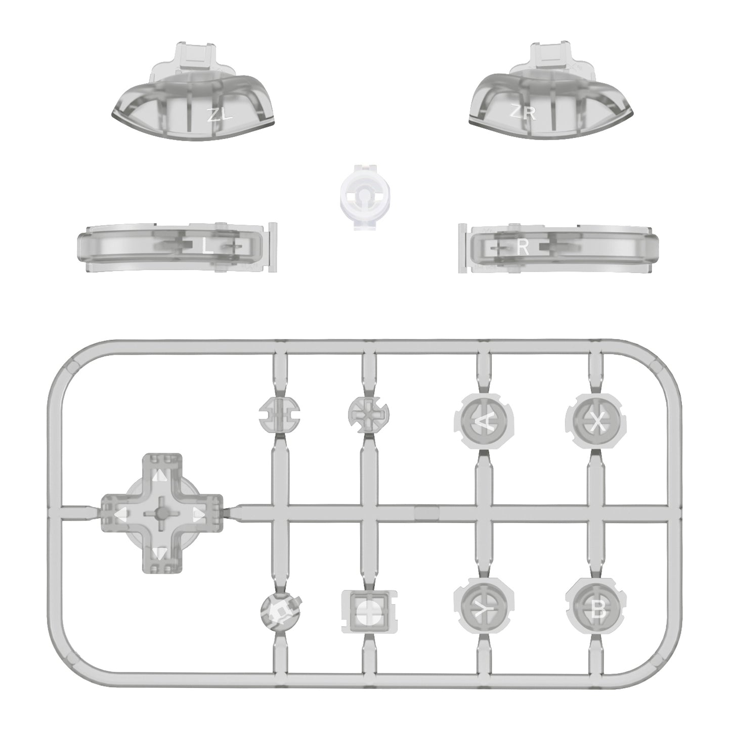 eXtremeRate Replacement Full Set Buttons for NS Switch Lite - Clear Black