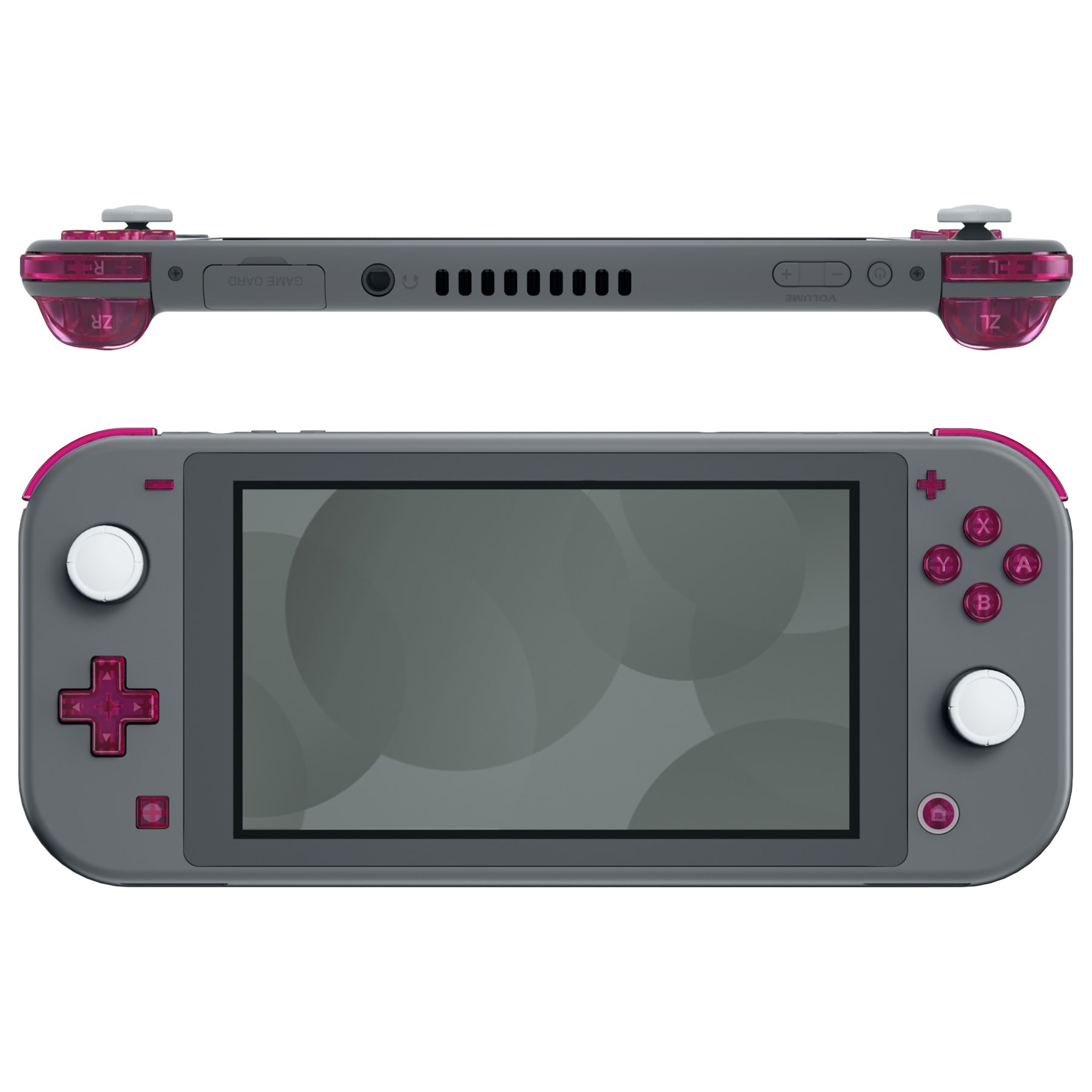 eXtremeRate Clear Candy Pink Replacement ABXY Home Capture Plus
