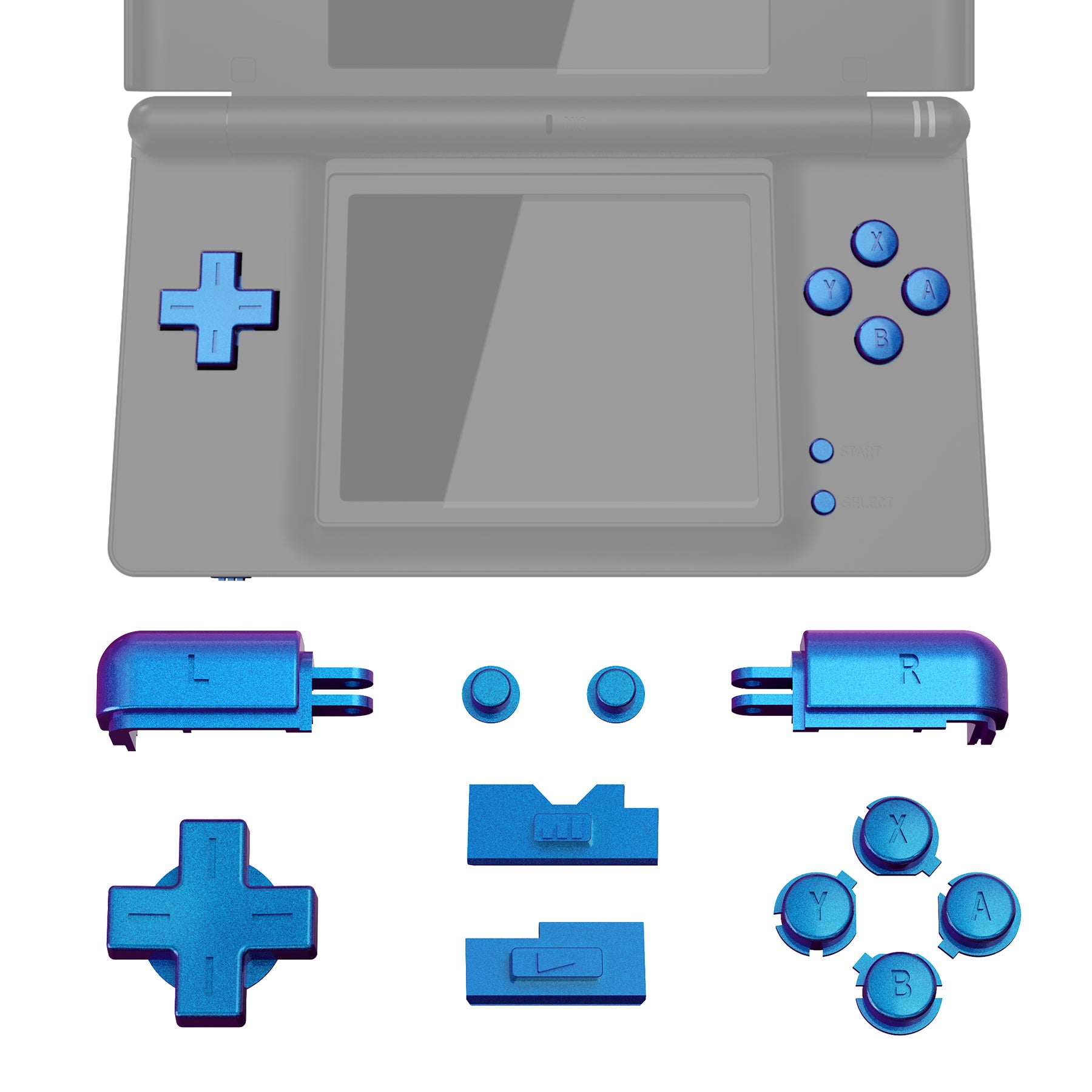 eXtremeRate Chameleon Purple Blue Replacement Full Set Buttons for