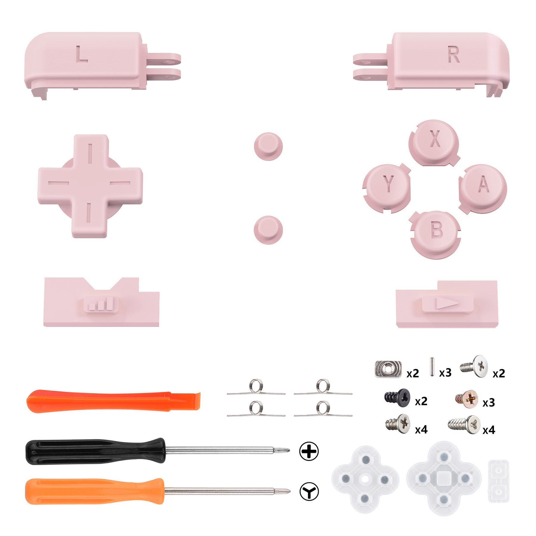 eXtremeRate Cherry Blossoms Pink Replacement Full Set Buttons for