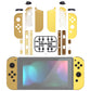 eXtremeRate Replacement Full Set Shell Case with Buttons & Wrist Strap Cover for Joycon of NS Switch - Monsters Brown & Yellow