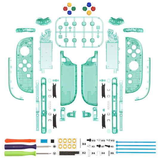 eXtremeRate DIY Replacement Full Set Shell Case with Buttons for Joycon 2 of Nintendo Switch 2 - Deluxe Version - Emerald Green