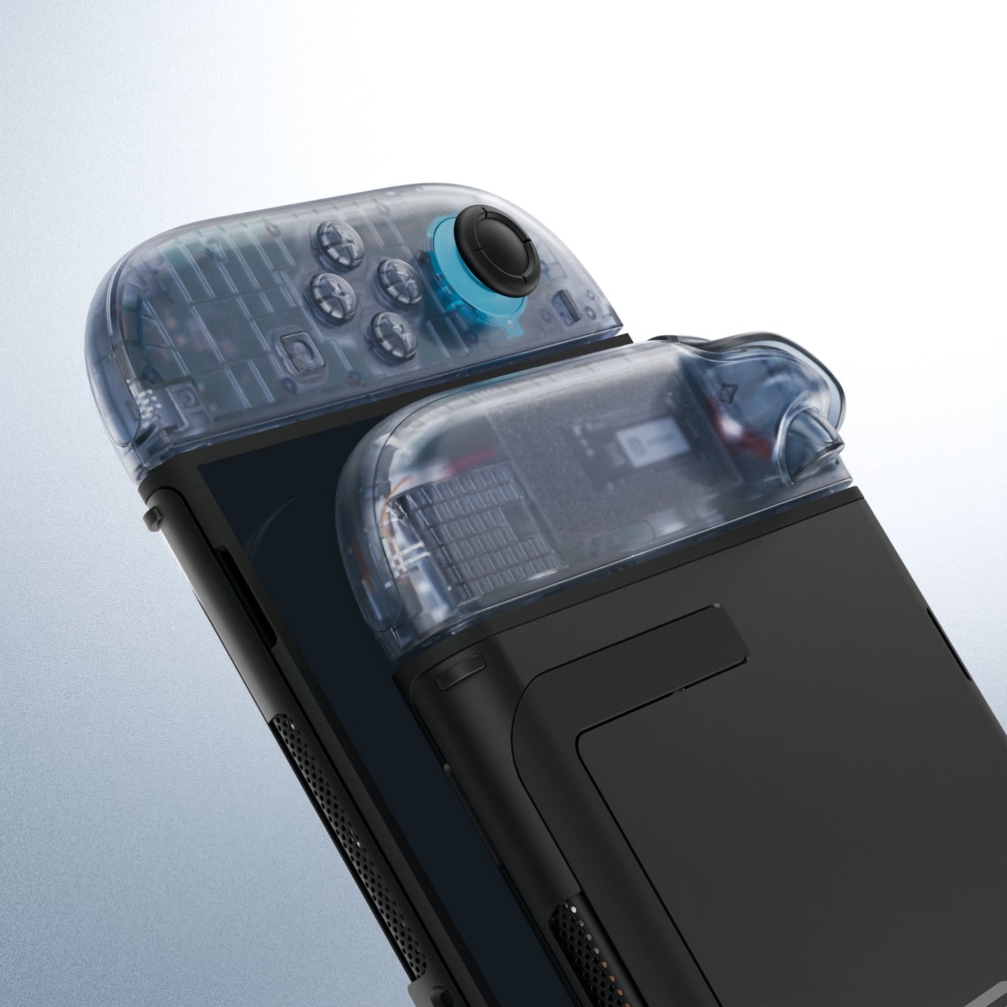 eXtremeRate DIY Replacement Full Set Shell Case with Buttons for Joycon 2 of Nintendo Switch 2 - Deluxe Version - Clear Glacier Blue