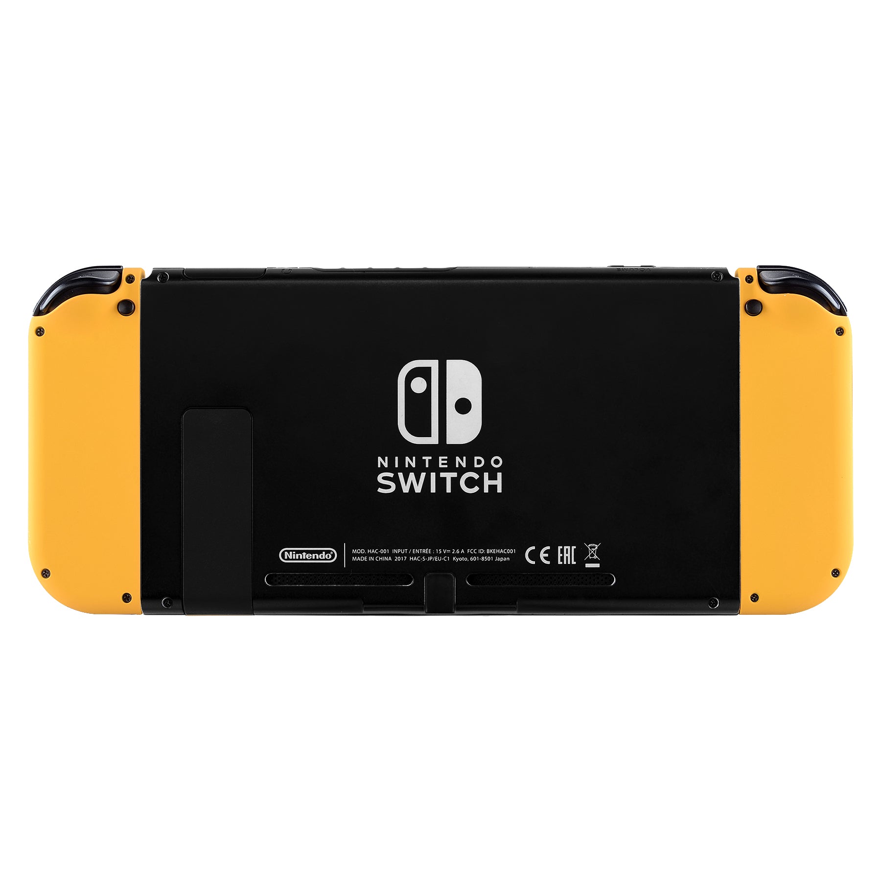 eXtremeRate Soft Touch Grip Caution Yellow for Joycon Handheld