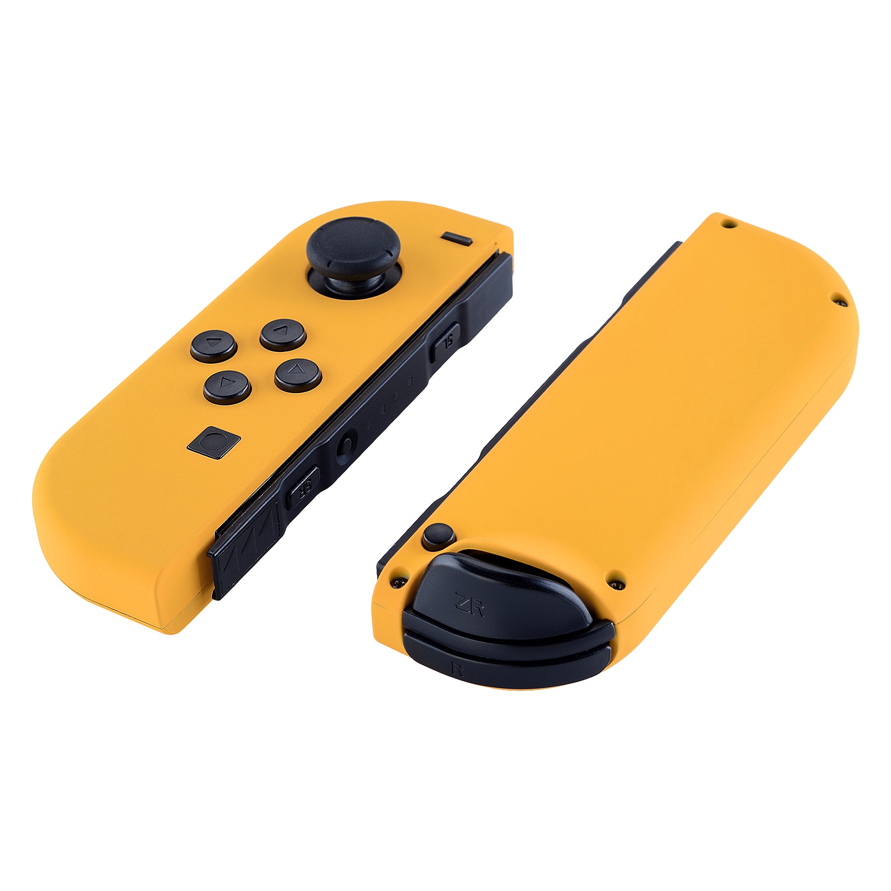 eXtremeRate Soft Touch Grip Caution Yellow for Joycon Handheld