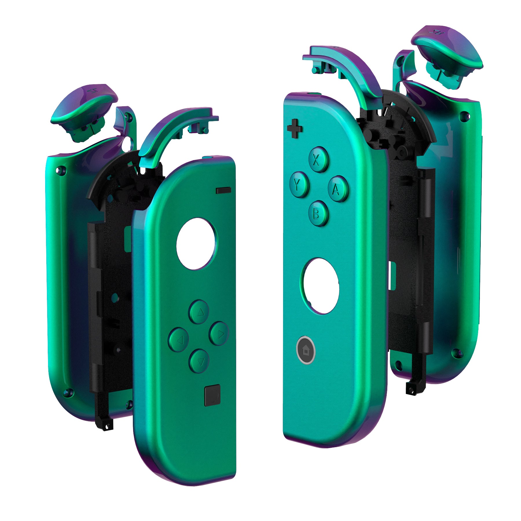 eXtremeRate Chameleon Green Purple for Joycon Handheld Controller