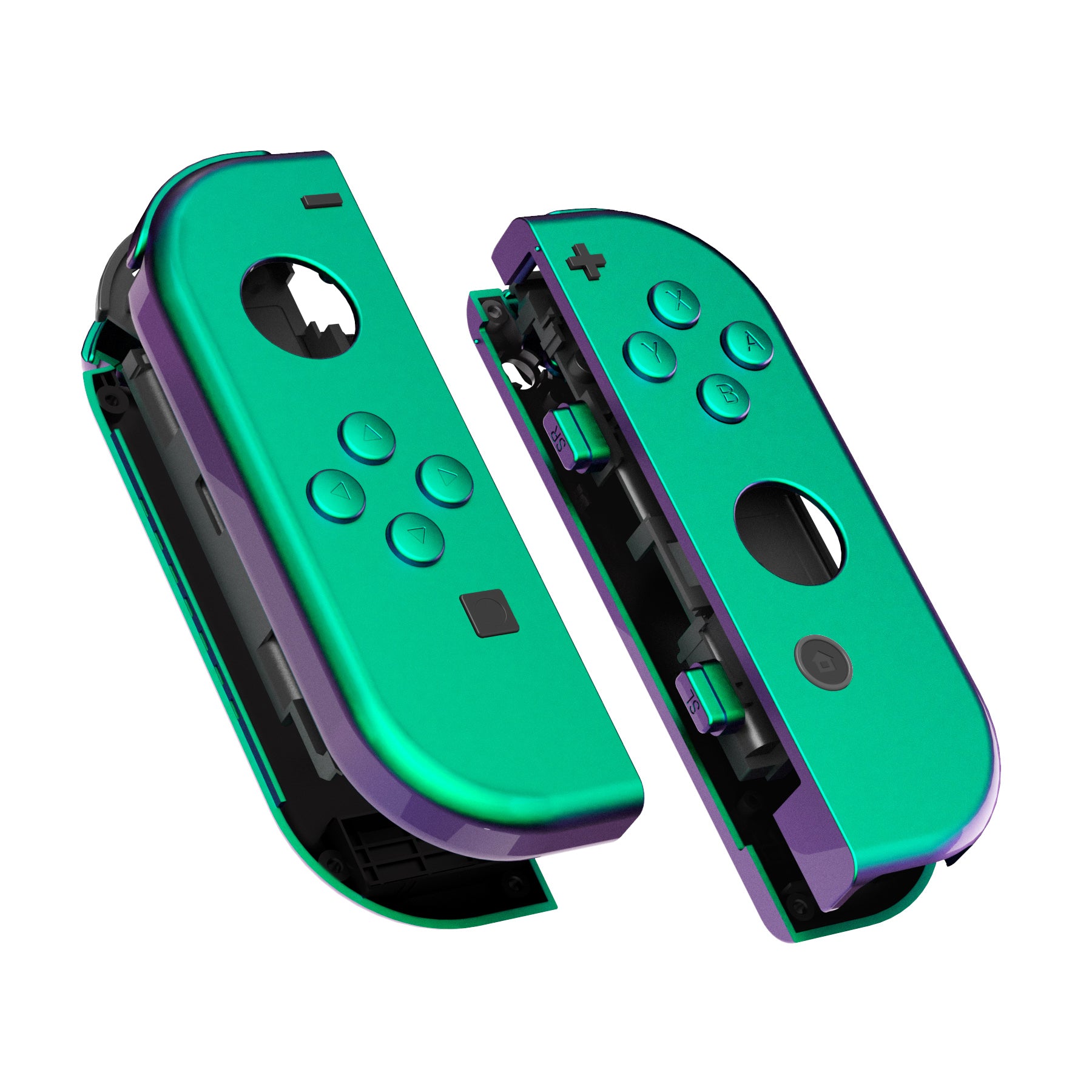eXtremeRate Chameleon Green Purple for Joycon Handheld Controller