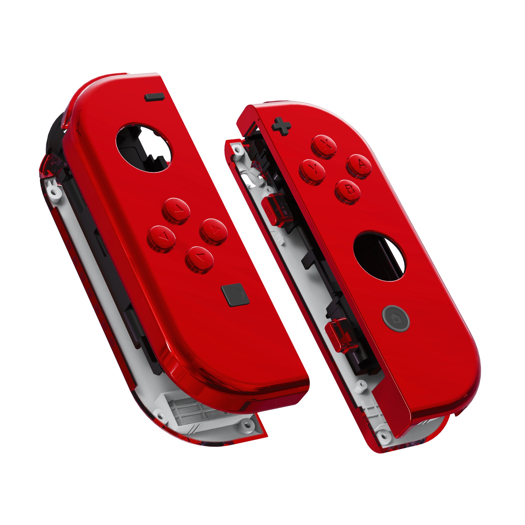 eXtremeRate Chrome Red for Joycon Handheld Controller Housing with