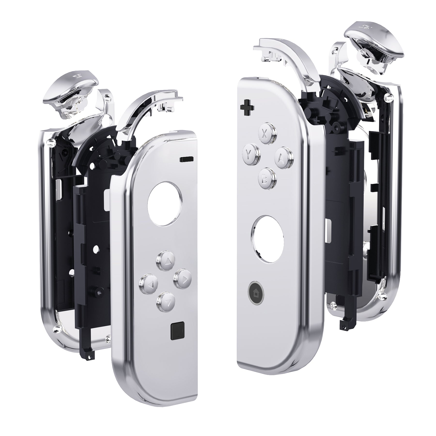 eXtremeRate Chrome Sliver for Joycon Handheld Controller Housing