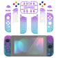 eXtremeRate Replacement Full Set Shell Case with Buttons for Joycon of NS Switch - Glitter Gradient Translucent Bluebell & Blue