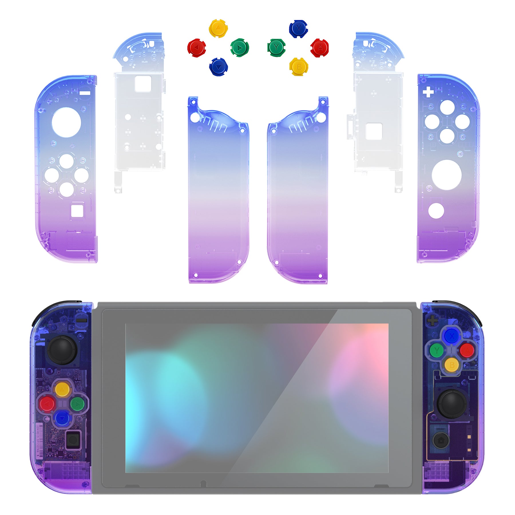 eXtremeRate Gradient Translucent Bluebell for Joycon Handheld