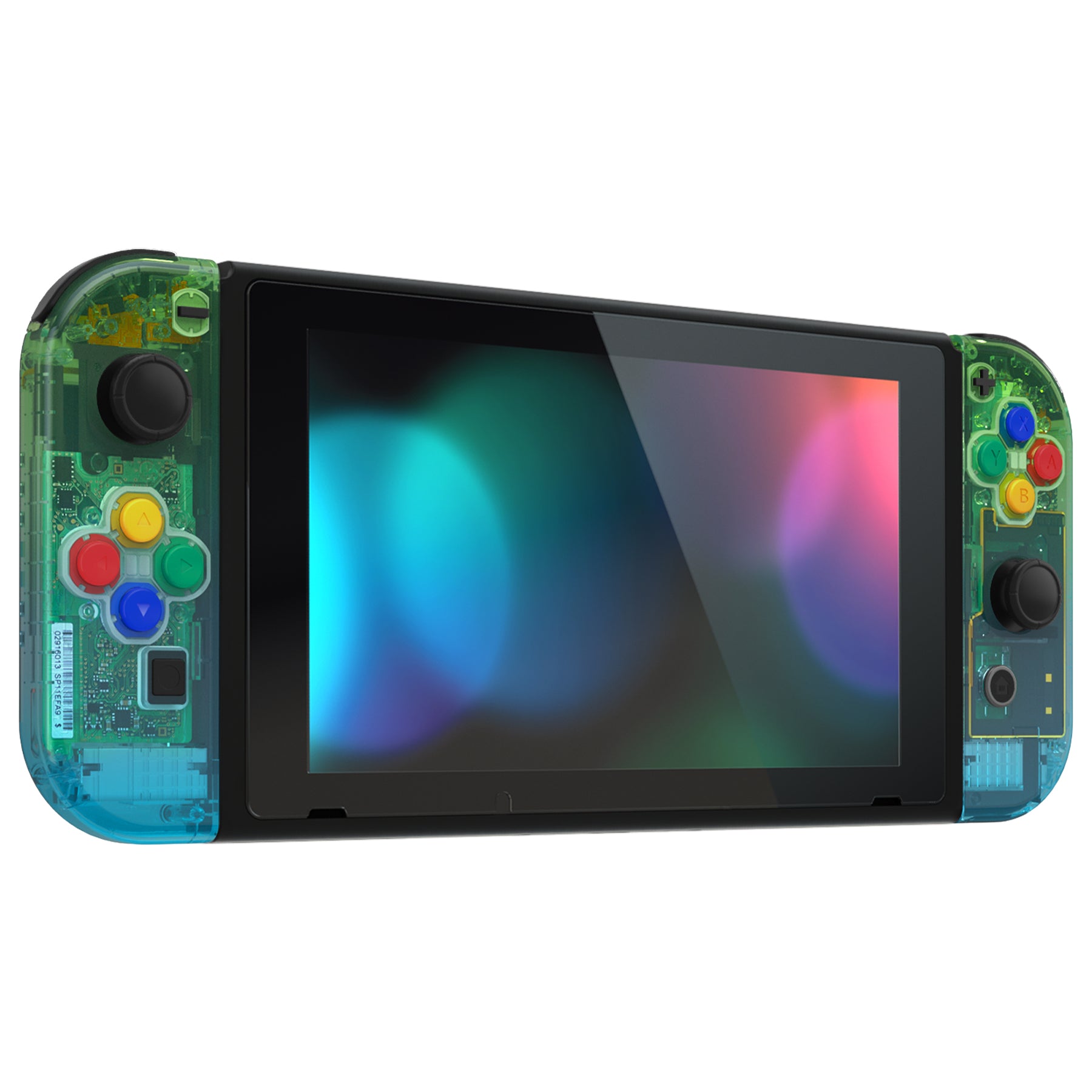 eXtremeRate Gradient Translucent Green Blue for Joycon Handheld