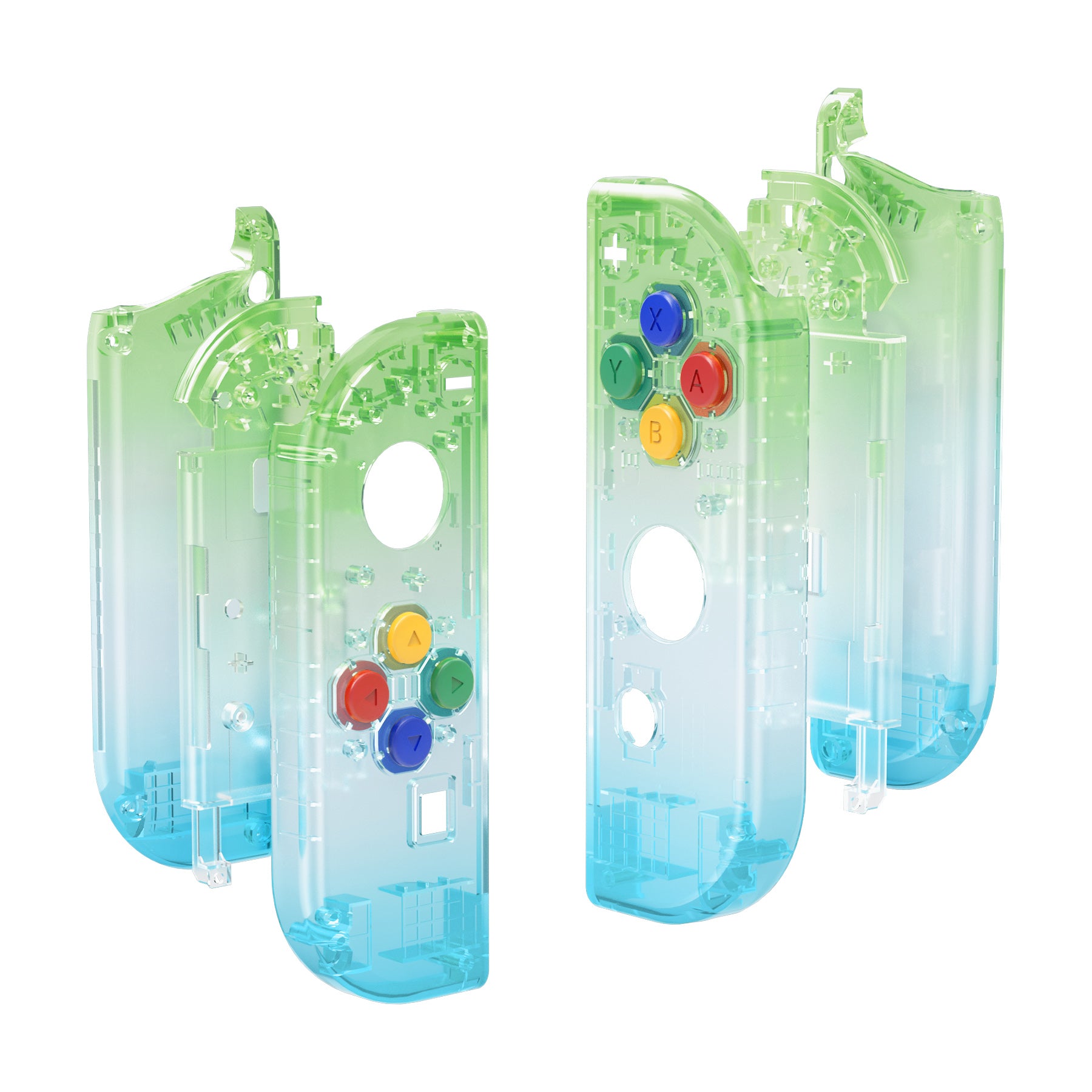 eXtremeRate Gradient Translucent Green Blue for Joycon Handheld