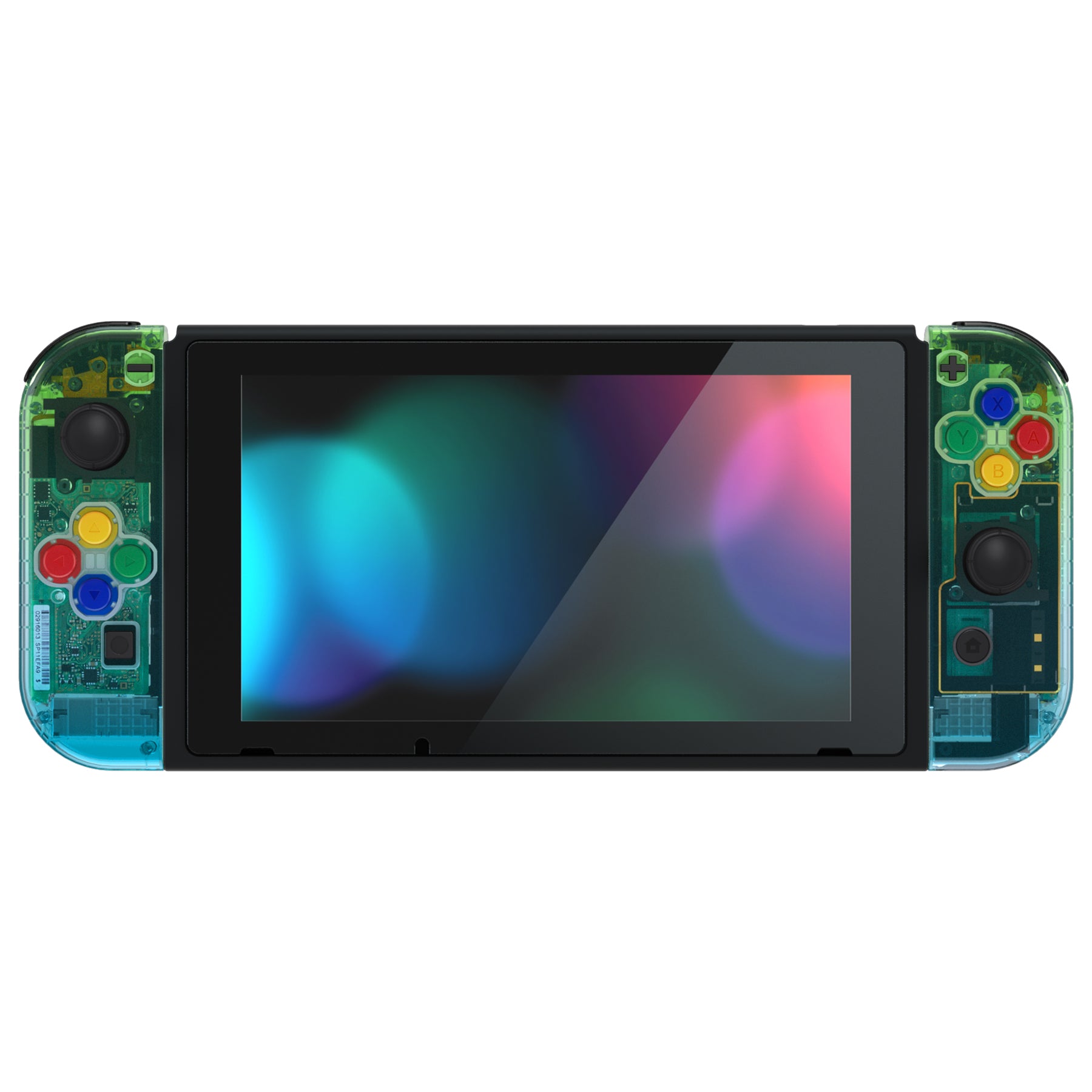 eXtremeRate Gradient Translucent Green Blue for Joycon Handheld