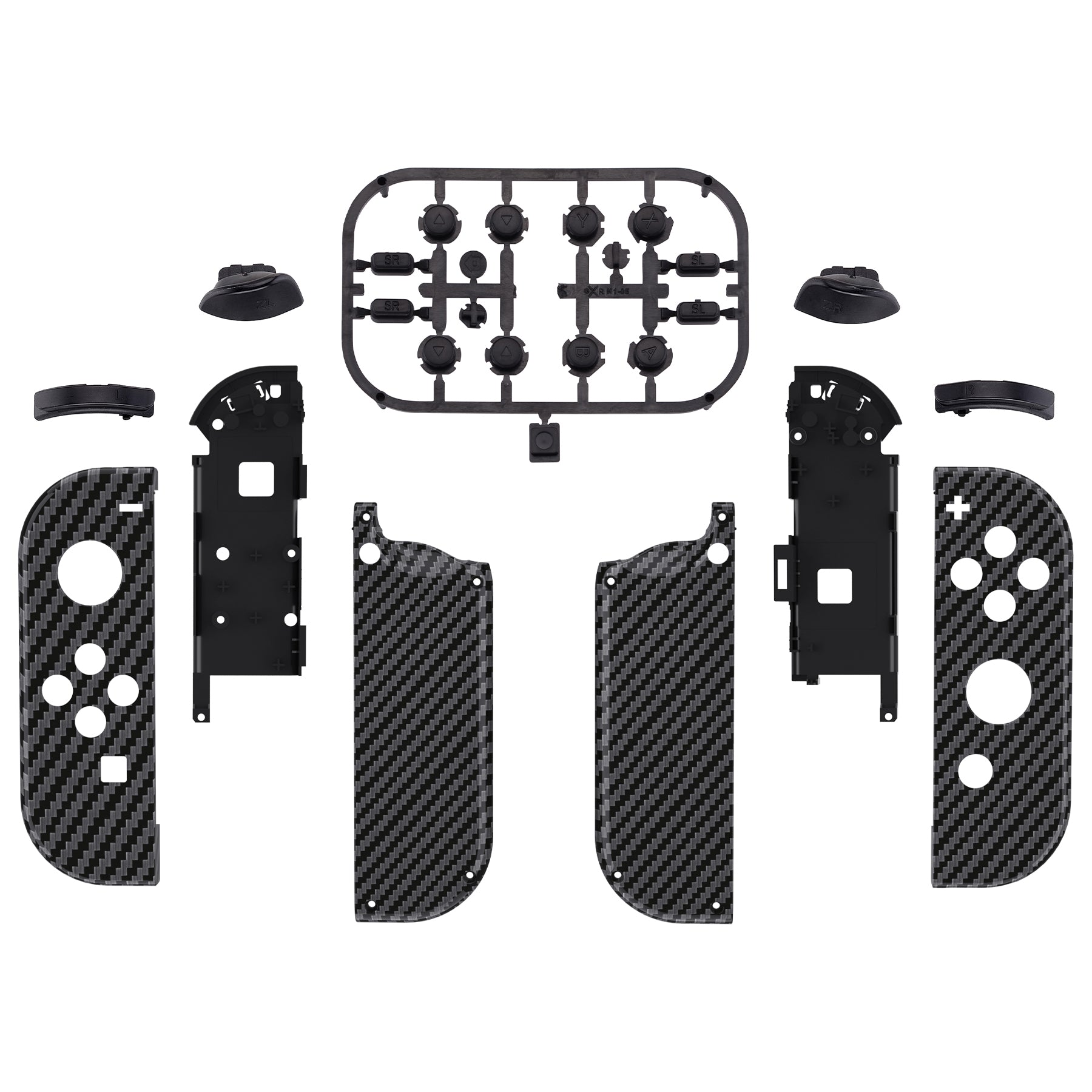 eXtremeRate Graphite Carbon Fiber Patterned for Joycon Handheld