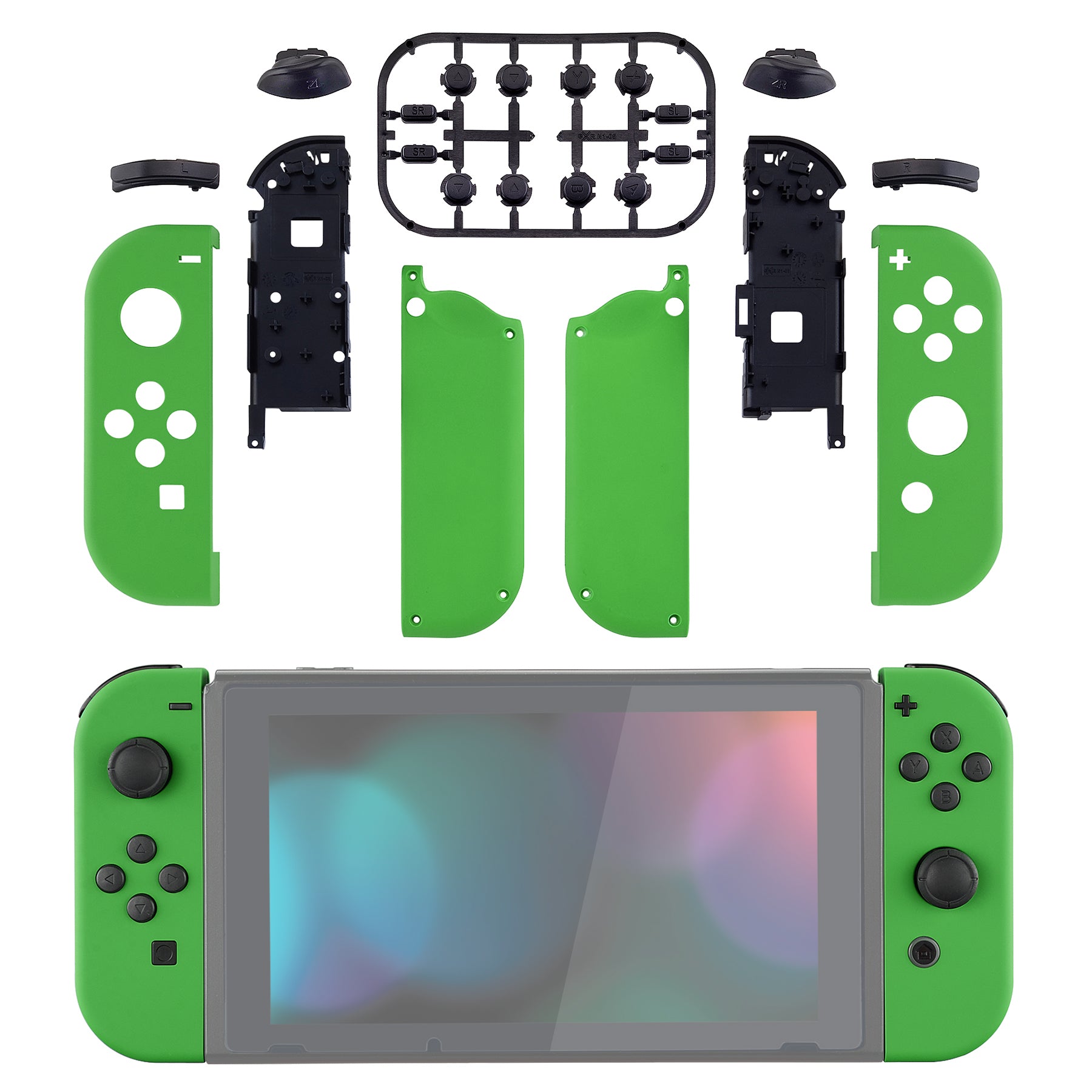 eXtremeRate Soft Touch Grip Green for Joycon Handheld Controller