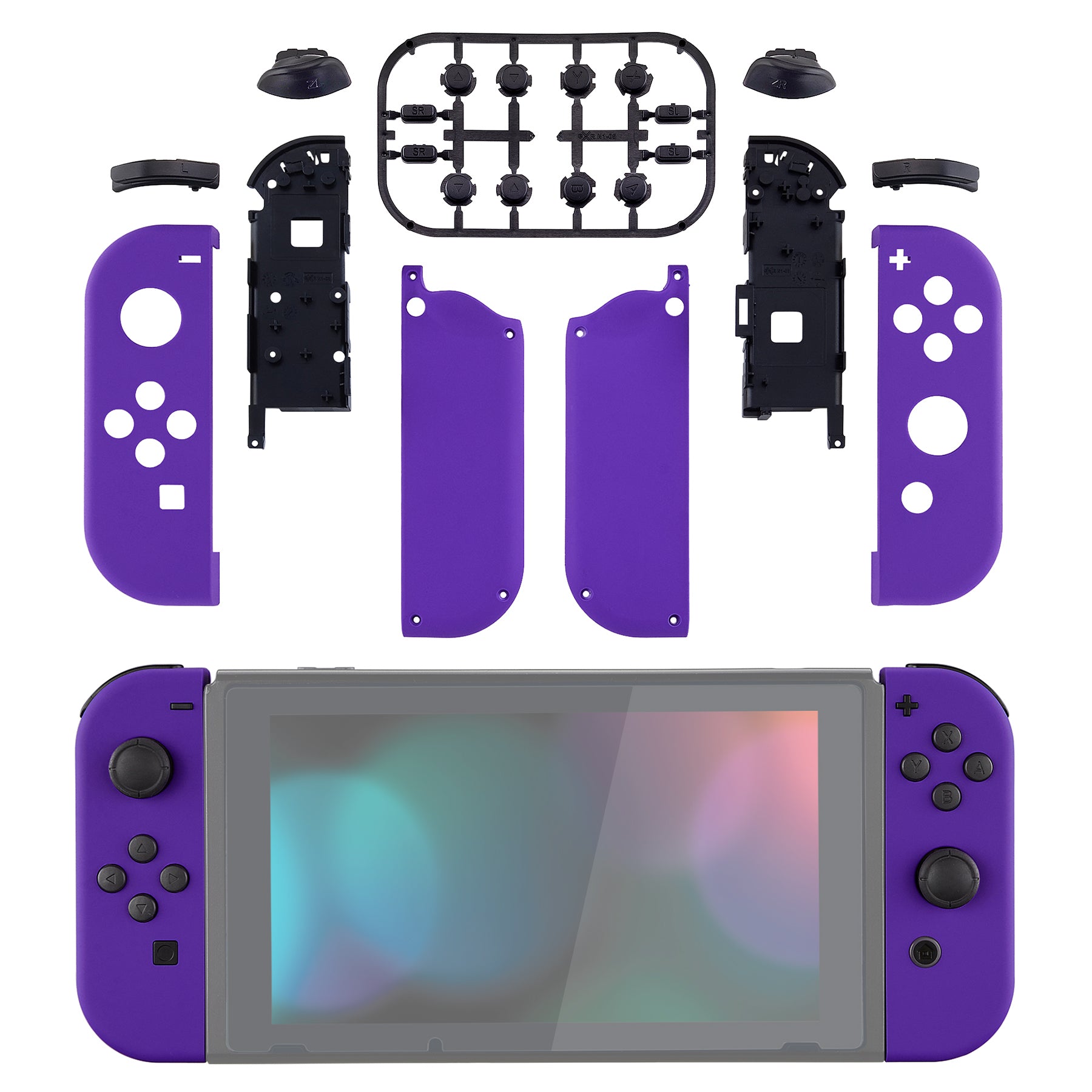 eXtremeRate Soft Touch Grip Purple for Joycon Handheld Controller