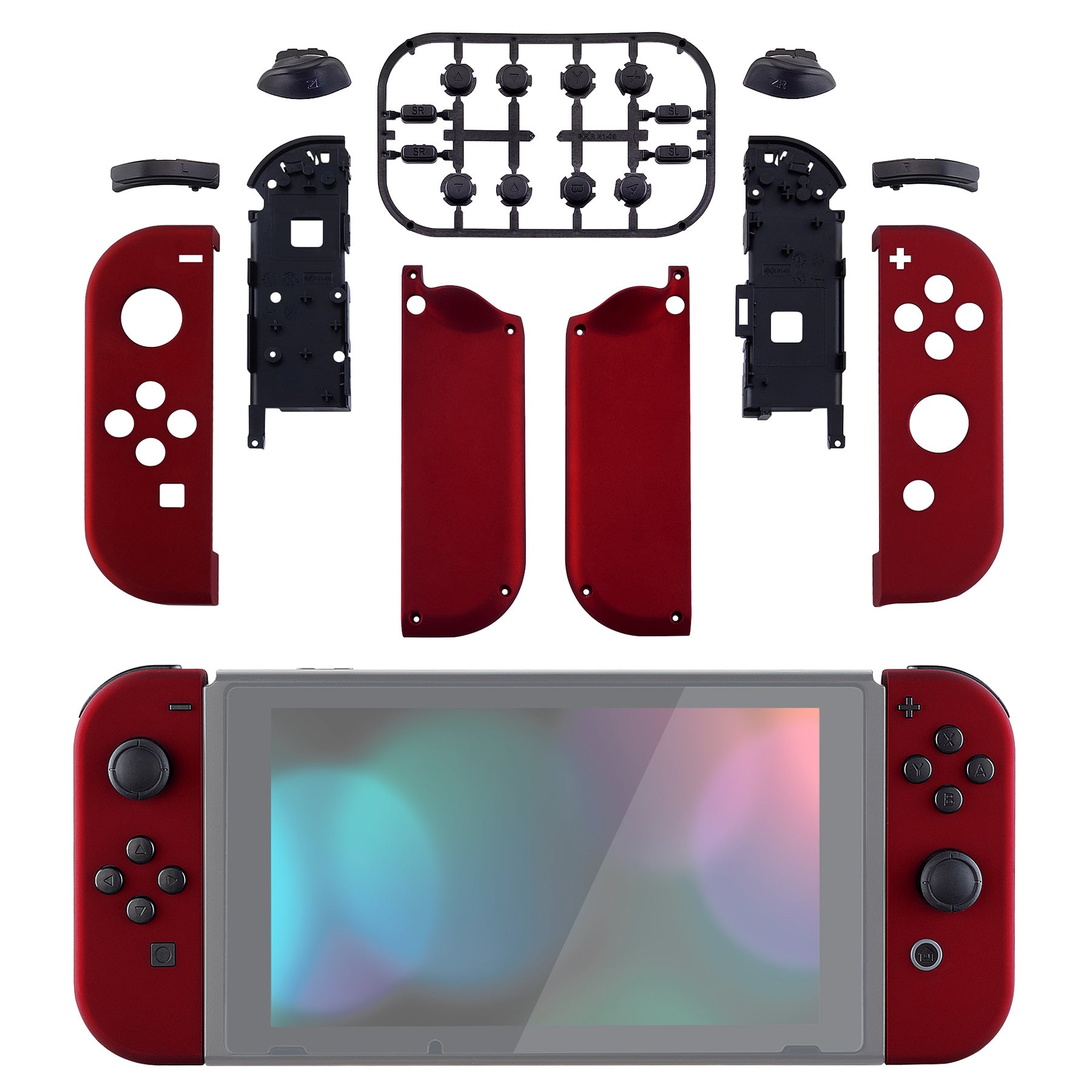 eXtremeRate Soft Touch Grip Red for Joycon Handheld Controller