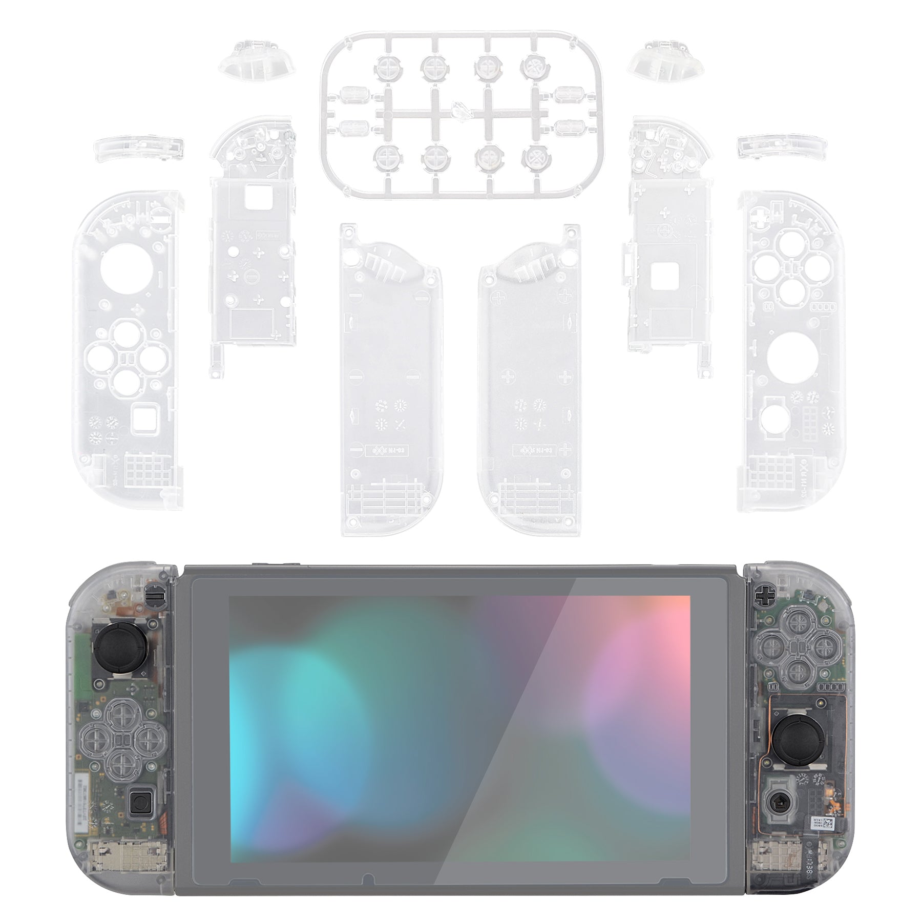 eXtremeRate Transparent Clear for Joycon Handheld Controller