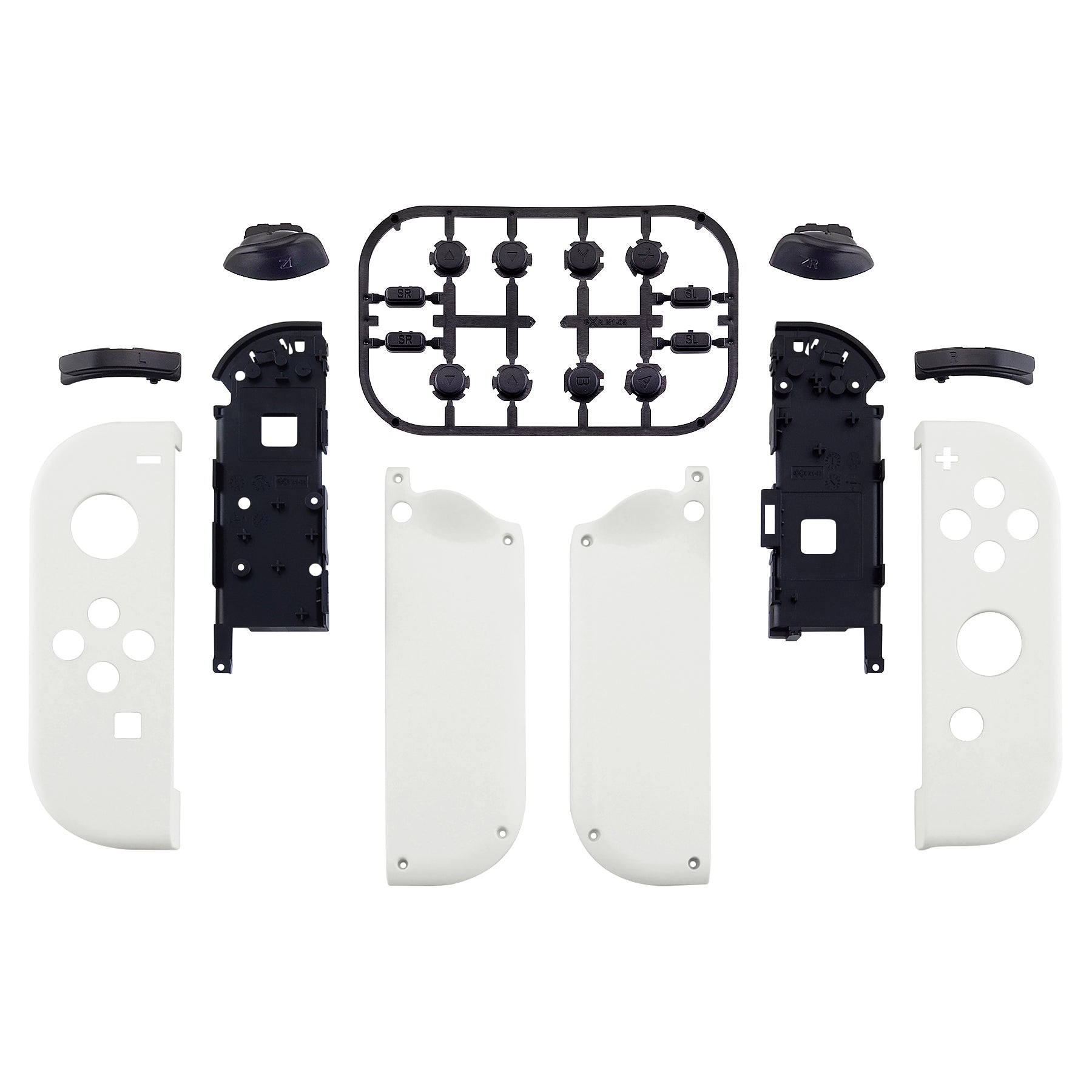 eXtremeRate Grip White for Joycon Handheld Controller Housing with