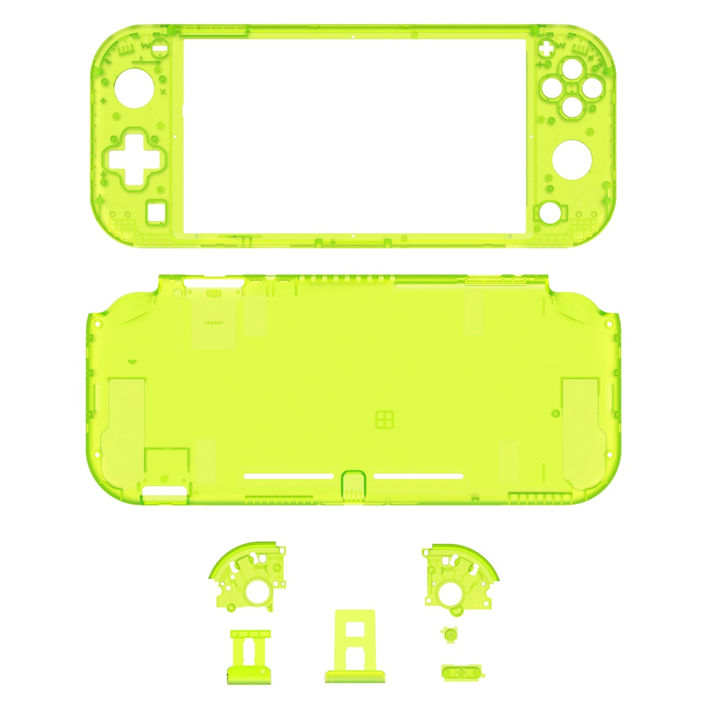 eXtremeRate Replacement Full Set Shells with ABXY Buttons & Screen Protector for Nintendo Switch Lite - Clear Lime Green eXtremeRate