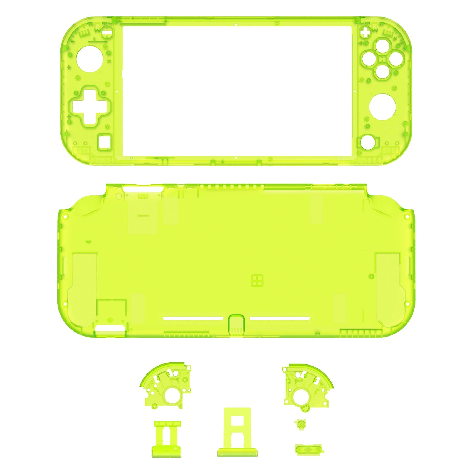 eXtremeRate Replacement Full Set Shells with ABXY Buttons & Screen Protector for Nintendo Switch Lite - Clear Lime Green eXtremeRate