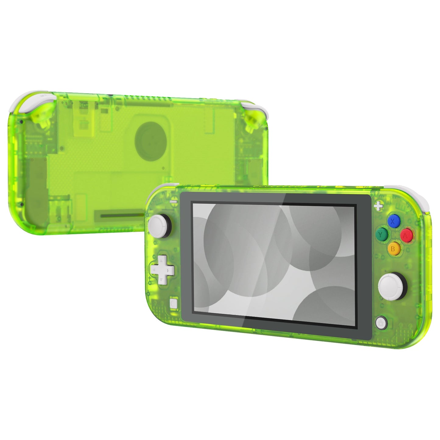 eXtremeRate Replacement Full Set Shells with ABXY Buttons & Screen Protector for Nintendo Switch Lite - Clear Lime Green eXtremeRate