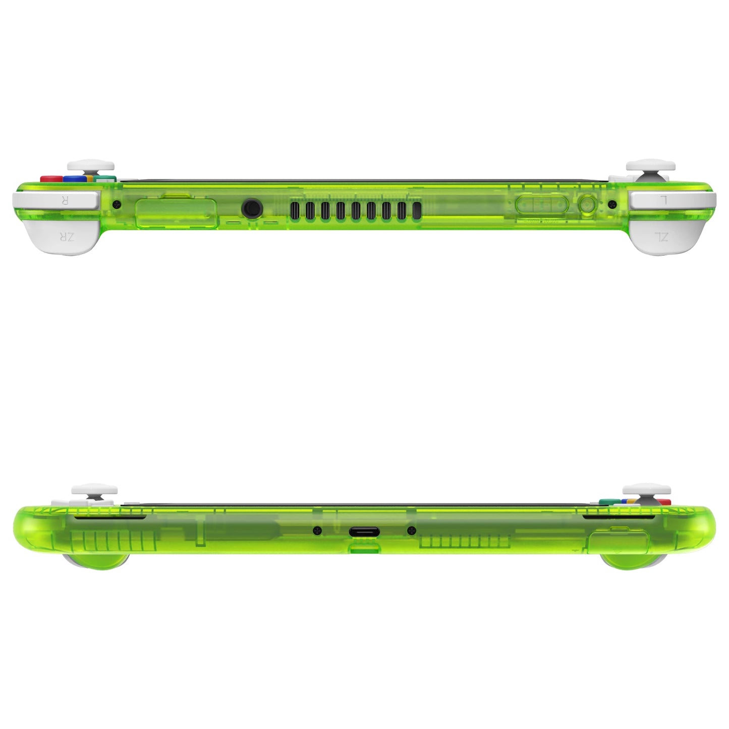 eXtremeRate Replacement Full Set Shells with ABXY Buttons & Screen Protector for Nintendo Switch Lite - Clear Lime Green eXtremeRate