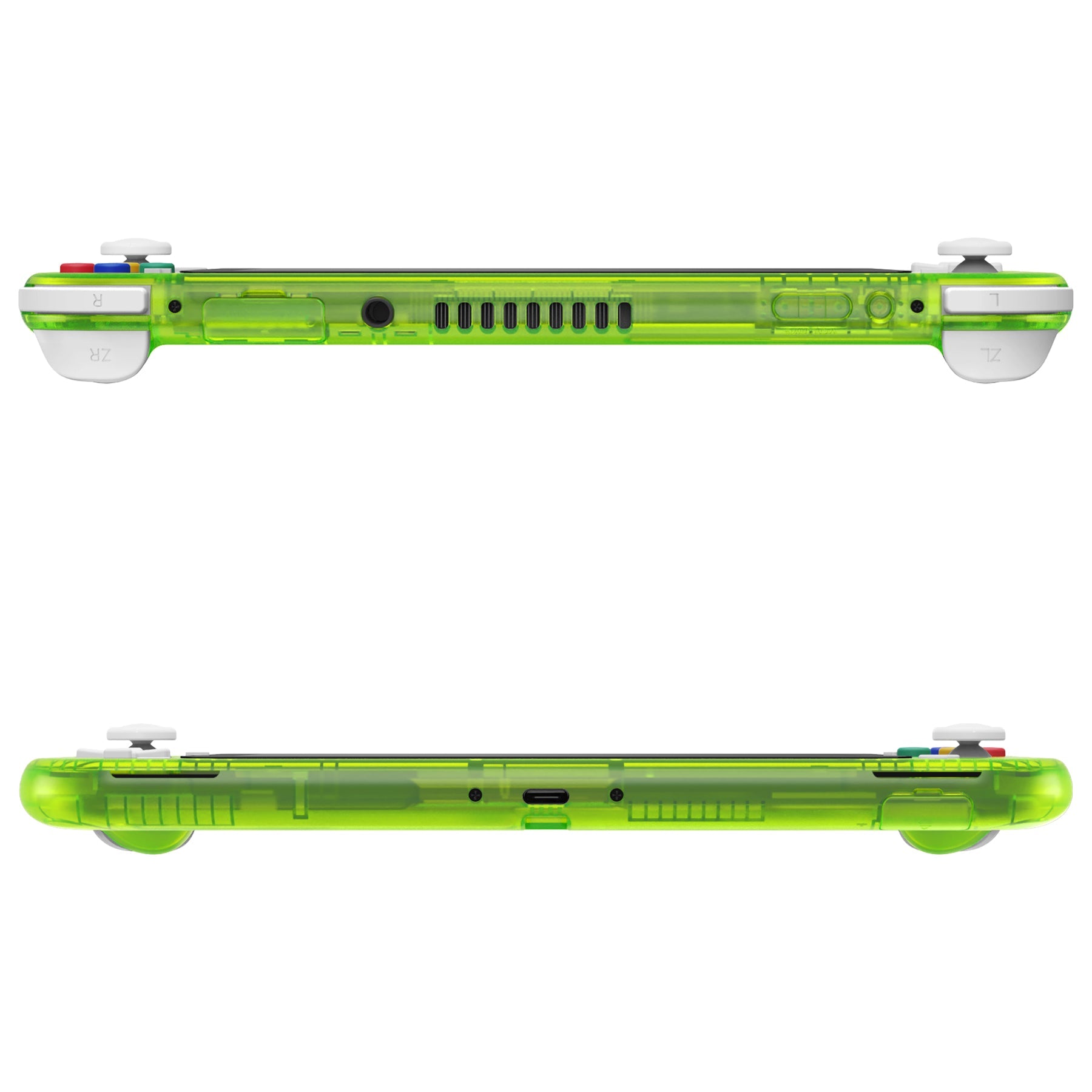 eXtremeRate Replacement Full Set Shells with ABXY Buttons & Screen Protector for Nintendo Switch Lite - Clear Lime Green eXtremeRate