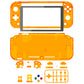eXtremeRate Replacement Full Set Shells with Button Kit & Screen Protector for Nintendo Switch Lite - Crystal Clear Orange