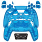 eXtremeRate Replacement Full Set Shells with Buttons Compatible with PS5 Controller BDM-010/020 - Clear Blue
