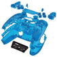 eXtremeRate Replacement Full Set Shells with Buttons Compatible with PS5 Controller BDM-010/020 - Clear Blue