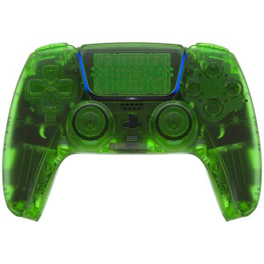 eXtremeRate Replacement Full Set Shells with Buttons Compatible with PS5 Controller BDM-010/020 - Clear Green