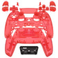 eXtremeRate Replacement Full Set Shells with Buttons Compatible with PS5 Controller BDM-010/020 - Clear Red