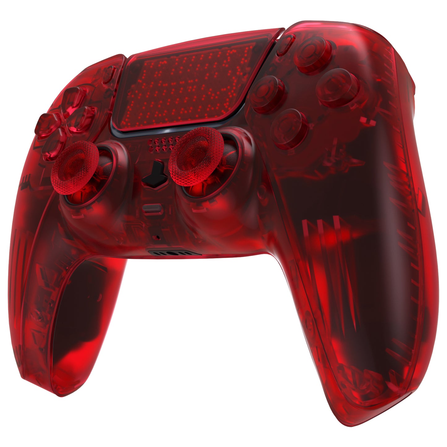 eXtremeRate Replacement Full Set Shells with Buttons Compatible with PS5 Controller BDM-010/020 - Clear Red