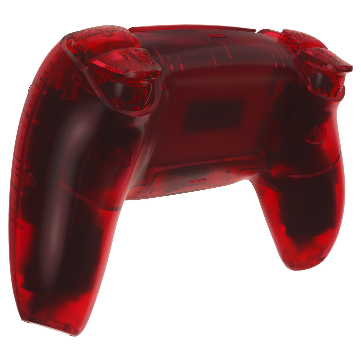 eXtremeRate Replacement Full Set Shells with Buttons Compatible with PS5 Controller BDM-010/020 - Clear Red