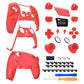 eXtremeRate Replacement Full Set Shells with Buttons Compatible with PS5 Controller BDM-010/020 - Clear Red