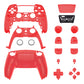 eXtremeRate Replacement Full Set Shells with Buttons Compatible with PS5 Controller BDM-010/020 - Clear Red
