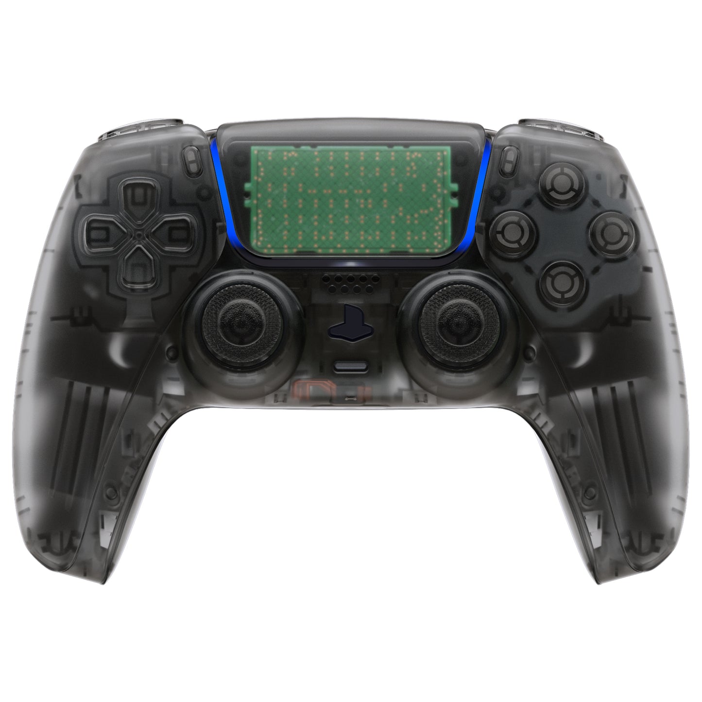 eXtremeRate Replacement Full Set Shells with Buttons Compatible with PS5 Controller BDM-030/040/050 - Clear Black