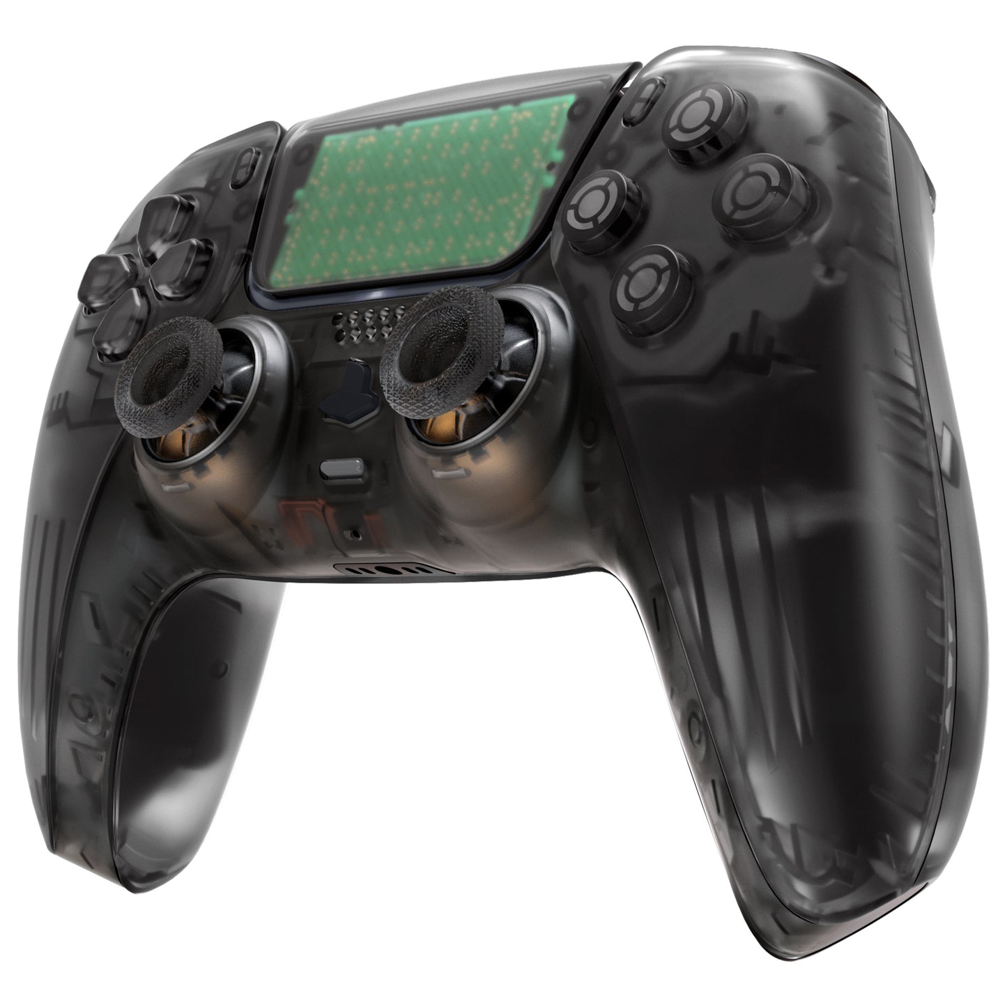 eXtremeRate Replacement Full Set Shells with Buttons Compatible with PS5 Controller BDM-030/040/050 - Clear Black