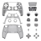 eXtremeRate Replacement Full Set Shells with Buttons Compatible with PS5 Controller BDM-030/040/050 - Clear Black