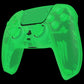 eXtremeRate Replacement Full Set Shells with Buttons Compatible with PS5 Controller BDM-030/040/050 - Glow in Dark - Green