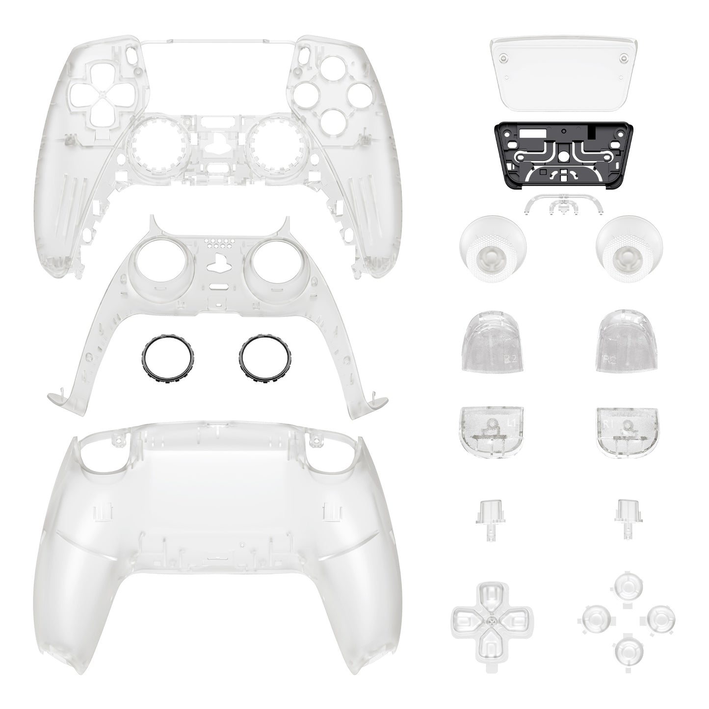 eXtremeRate Replacement Full Set Shells with Buttons Compatible with PS5 Controller BDM-030/040/050 - Glow in Dark - Green