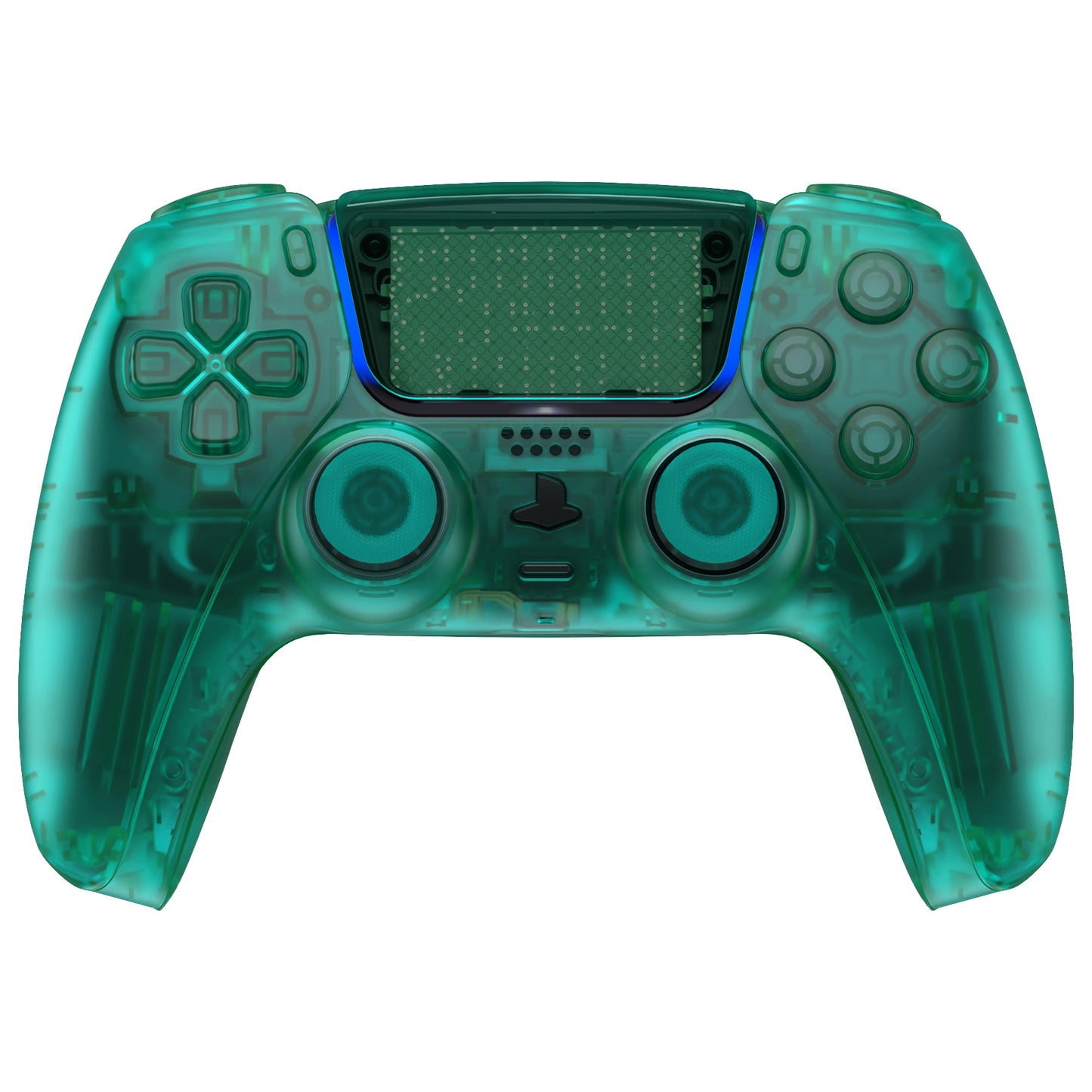 eXtremeRate Replacement Full Set Shells with Buttons Compatible with PS5 Controller BDM-030/040/050 - Emerald Green