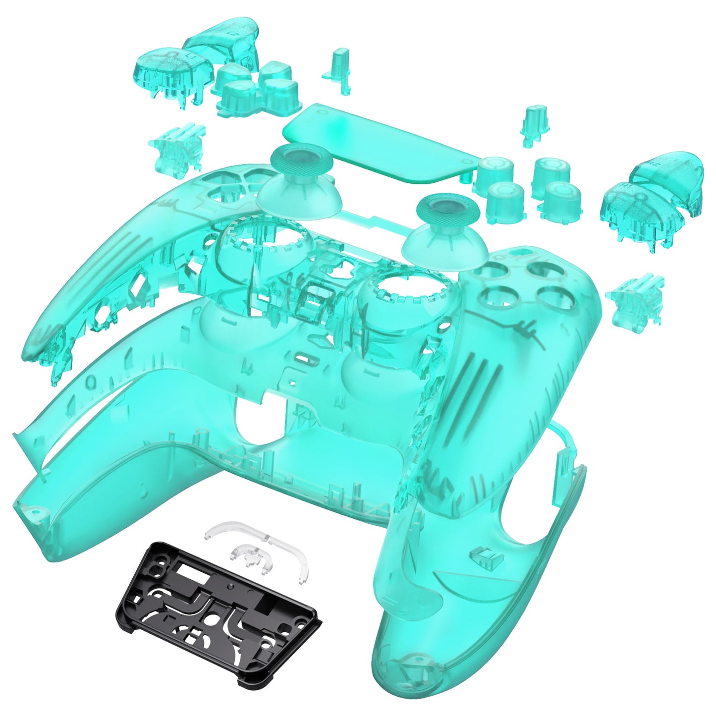 eXtremeRate Replacement Full Set Shells with Buttons Compatible with PS5 Controller BDM-030/040/050 - Emerald Green