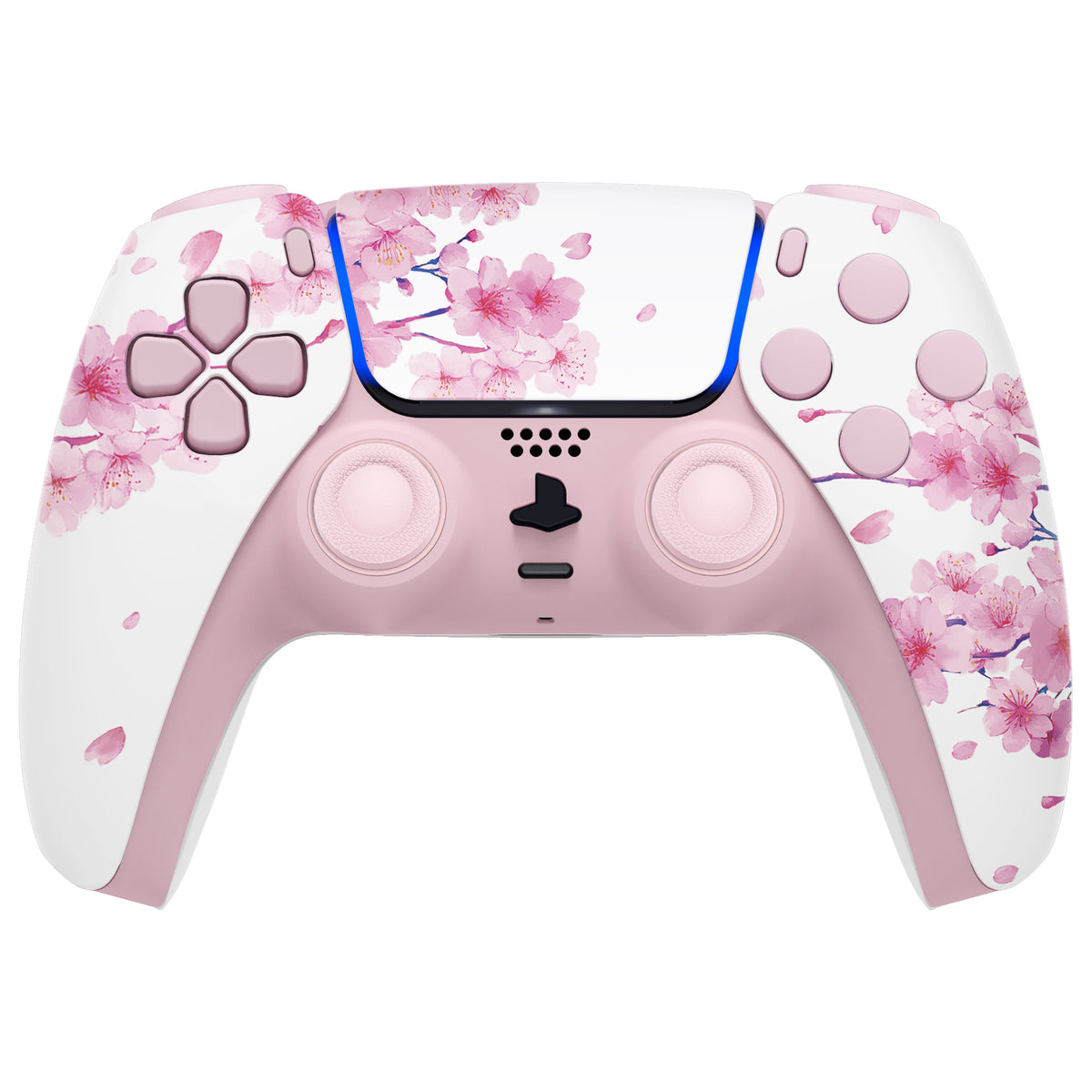 eXtremeRate Replacement Full Set Shells with Buttons Compatible with PS5 Controller BDM-030/040/050/060 - Cherry Blossom Whisper