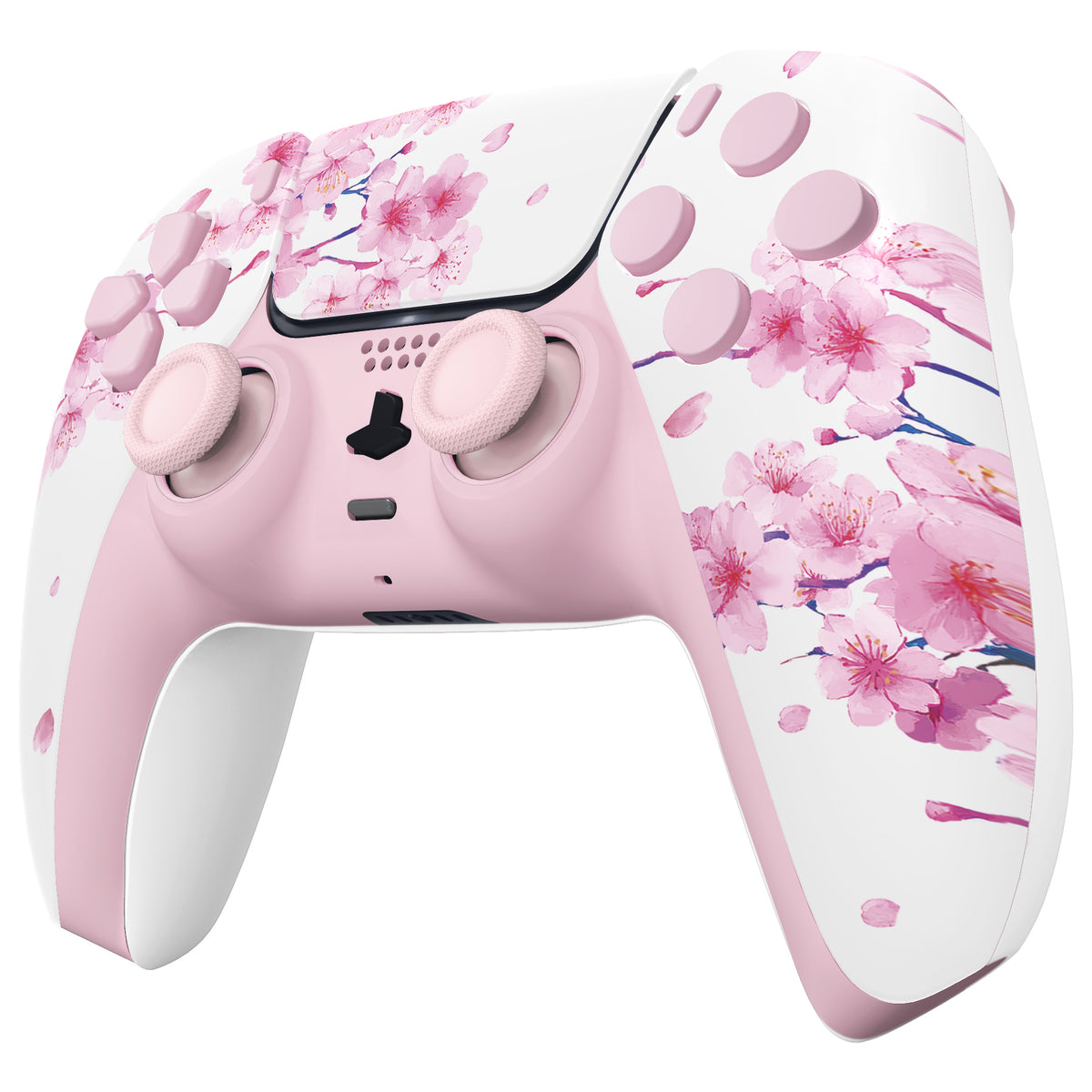 eXtremeRate Replacement Full Set Shells with Buttons Compatible with PS5 Controller BDM-030/040/050/060 - Cherry Blossom Whisper