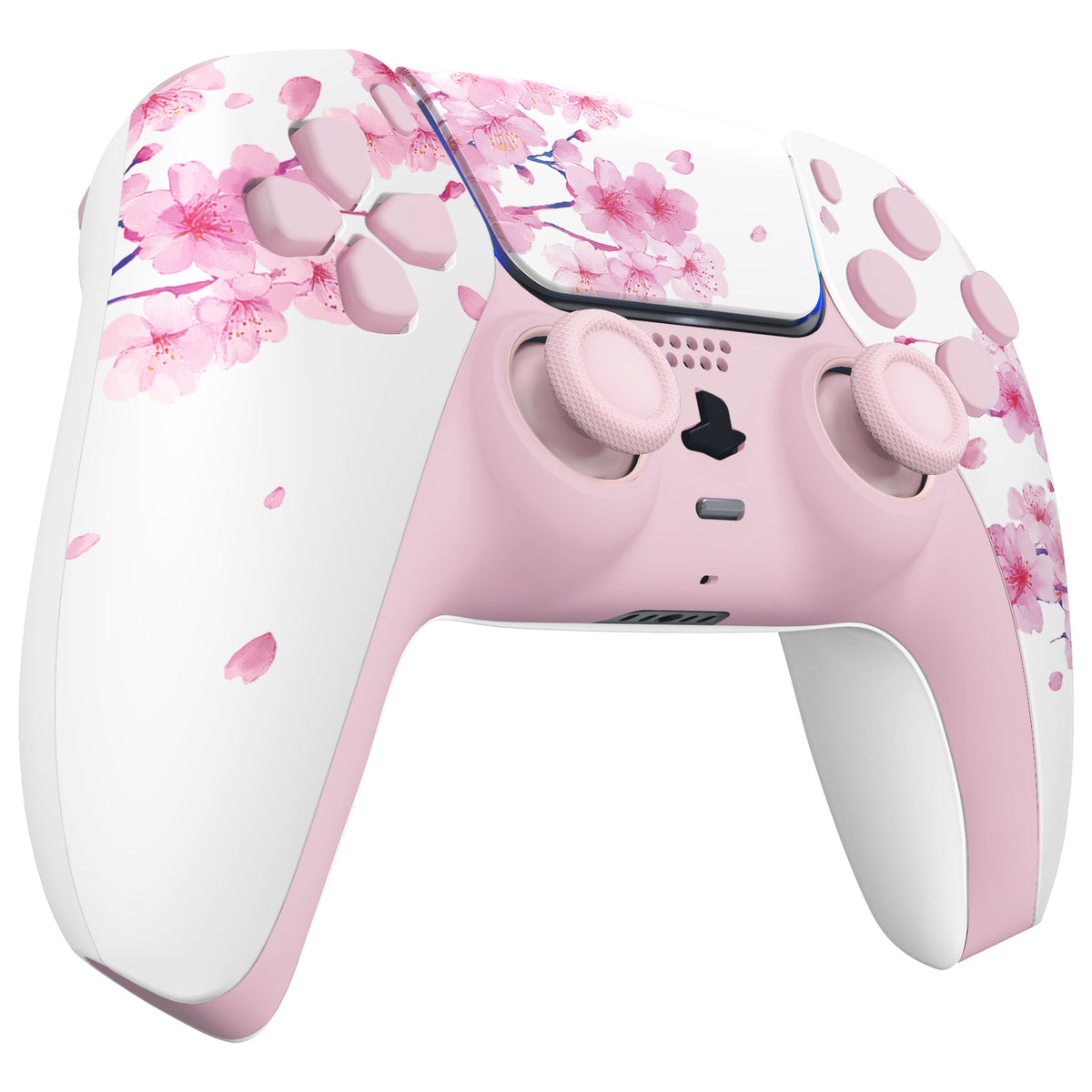 eXtremeRate Replacement Full Set Shells with Buttons Compatible with PS5 Controller BDM-030/040/050/060 - Cherry Blossom Whisper