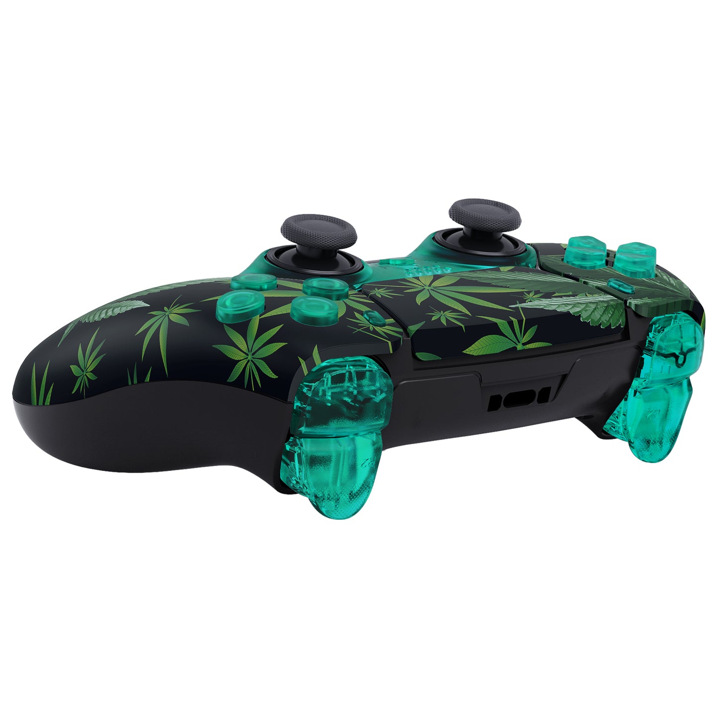 eXtremeRate Replacement Full Set Shells with Buttons Compatible with PS5 Edge Controller - Green Weeds