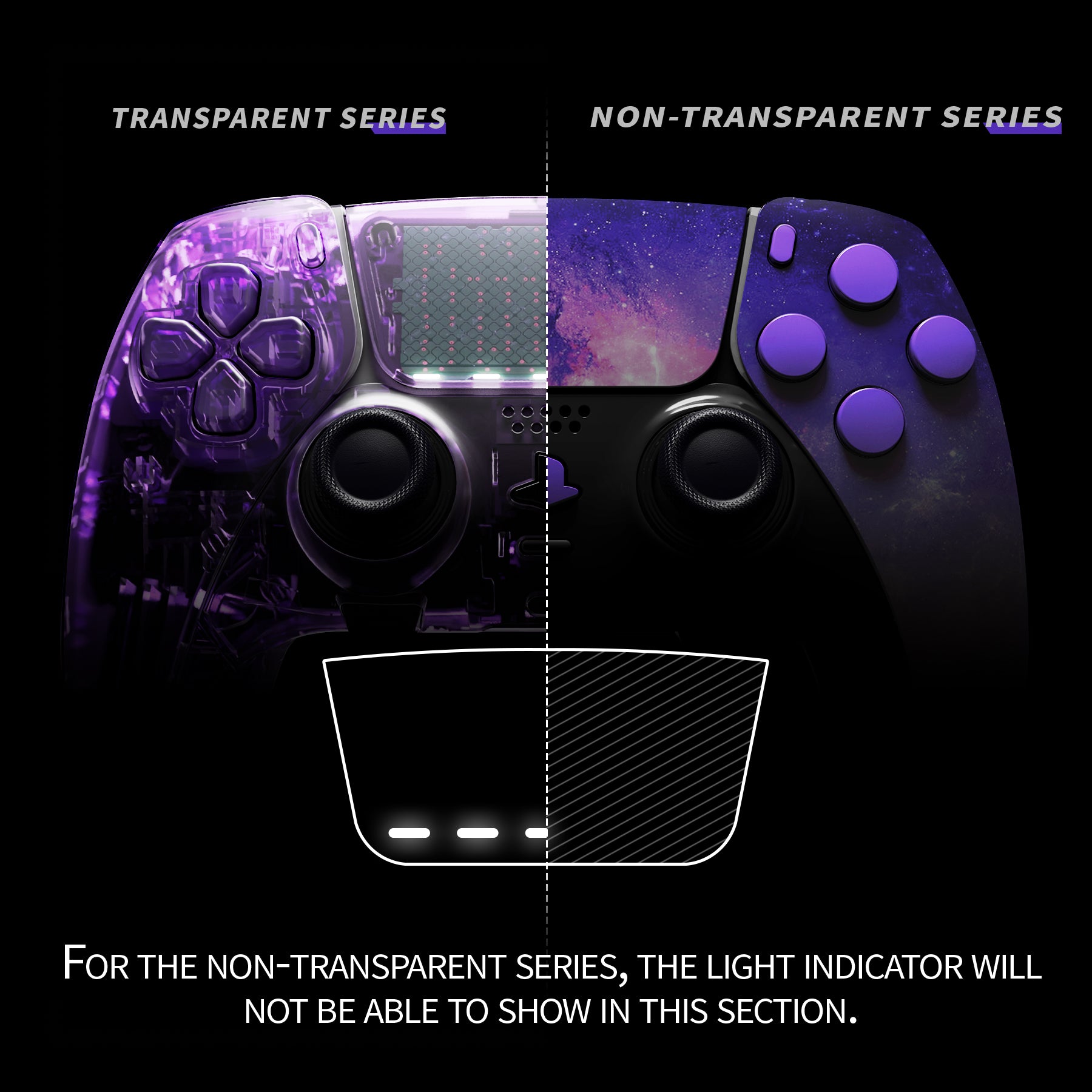 PS5 eXtremeRate DualSenseカスタムコントローラー eXtremeRate Nebula Galaxy Full Set Housing Shell with Buttons